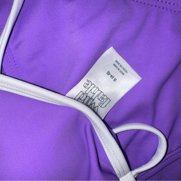 NWOT Target Wild Fable bikini TOP BOTTOM Small Med PURPLE WHITE SET A‎ - Picture 3 of 5